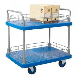 Proplaz Blue Trolley Two Tier with Wire Surround